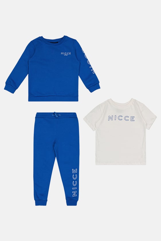 Nicce طقم تي شيرت وسويت شيرت وسروال رياضي للأطفال الأولاد 3 قطع بشعار العلامة التجارية، متعدد الألوان - Image 2